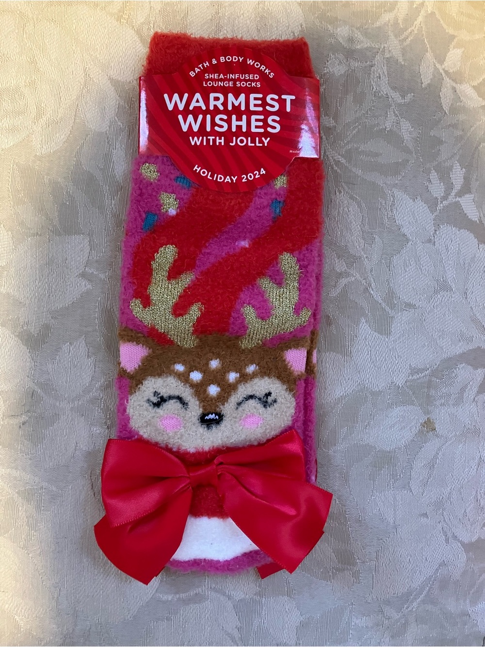 NWT Bath & Body Works holiday reindeer shea butter sock